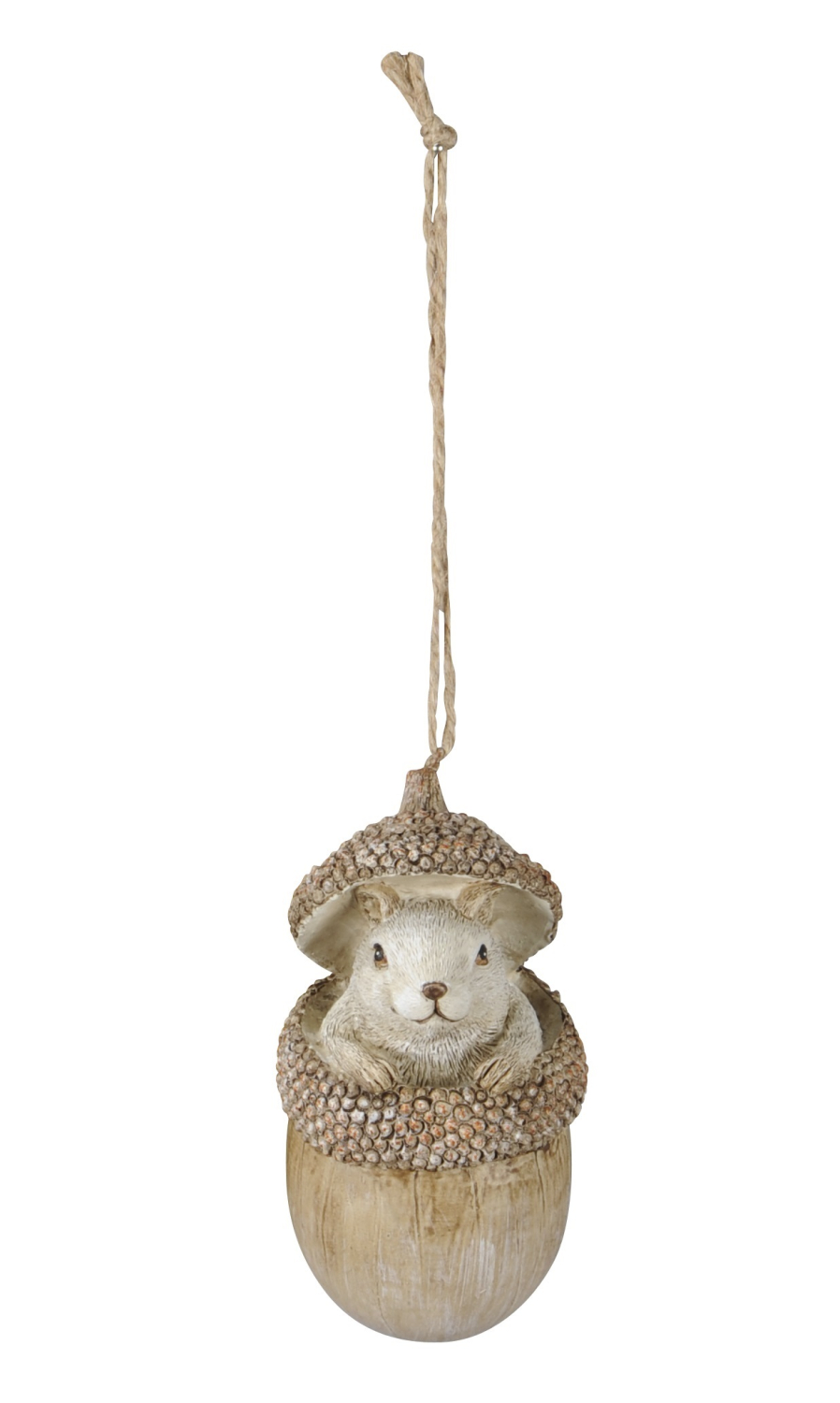 Eichel mit Eichhörnchen creme-braun